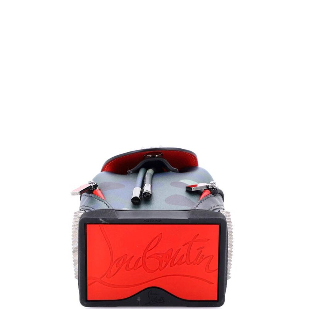 Christian Louboutin Explorafunk Keyring Crossbody Bag Spiked Printed Leather - Picture 4 of 6